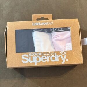 Superdry Lola Lace Briefs - Black, White, Pink